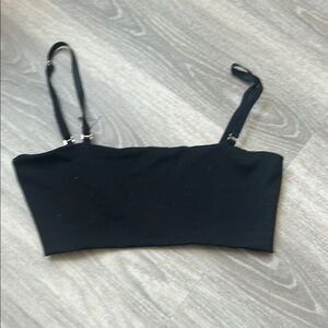 Edikted Black Fitted Crop Top- adjustable straps to make it strapless